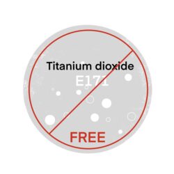 Forbidden Titanium Dioxide. Stop use E171. Dangerous preservativ