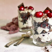Layered,Dessert,"black,Forest",-,Chocolate,Biscuit,whipped,Cream,,Cherry,And